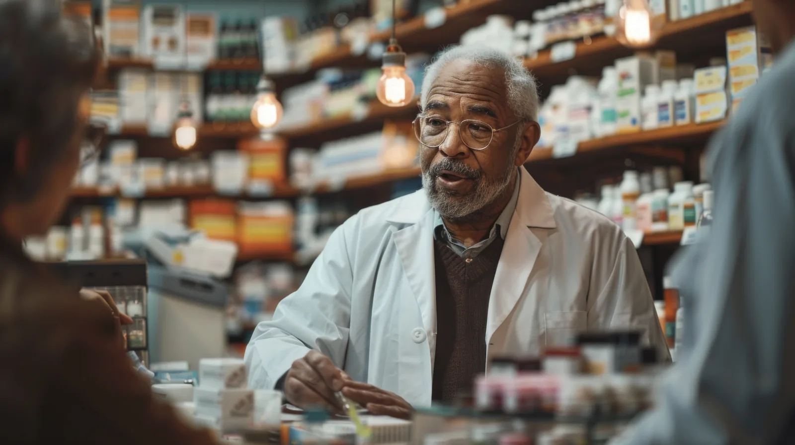 Business owner checking stock levels