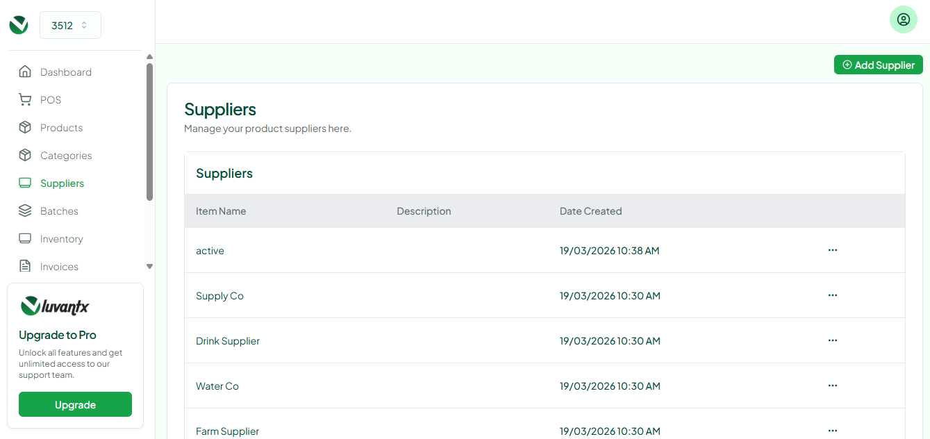 LuvantX Product Management Dashboard